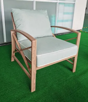 Outdoor Metal Armchairs with Cushion