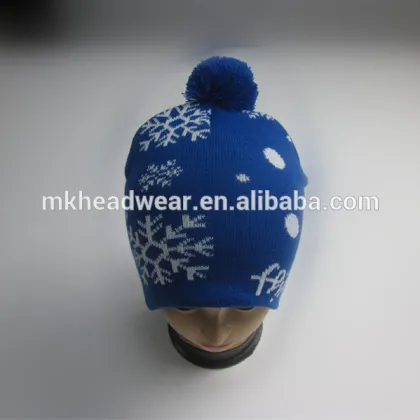 Acrylic Jacquard Winter Hat Navy Winter Hat