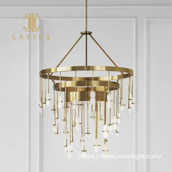 High quality antique gold brass pendant light Concise style applied chandelier