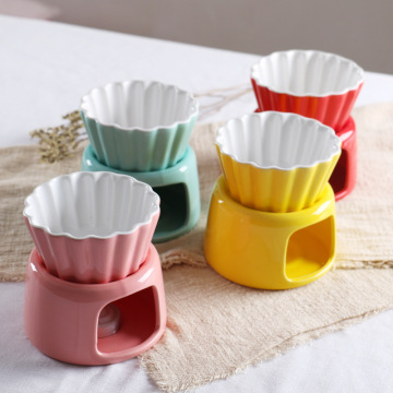 Korean Ceramic Chocolate Hot Pot Set for Ice Cream Cheese Fondue Dessert