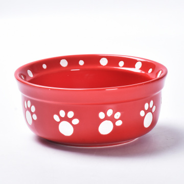 Ceramic Dog Feeder Stoneware Pet Feeding Bowl