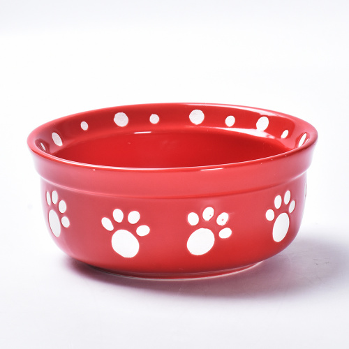 Ceramic Dog Feeder Stoneware Pet Feeding Bowl