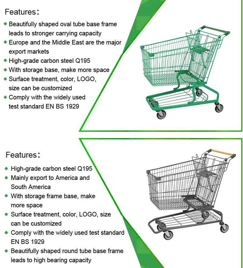 European Style High Quality Supermarket Shopping Trolley