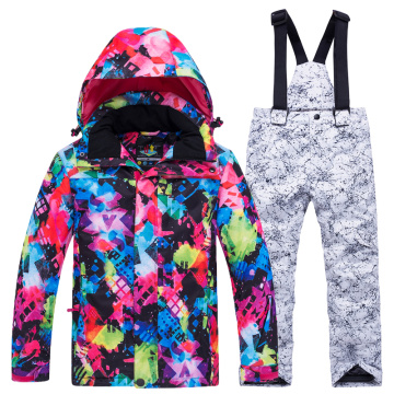 Girls Boys Ski Suit New Hot Waterproof thermal Winter Clothing Children's Ski Suits -30 degree snowboard Ski jacket Pants Set