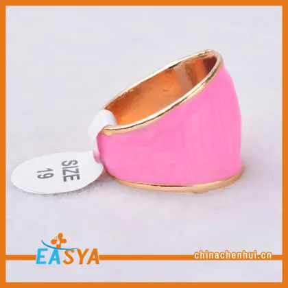 2015 Wholesale Jewellery Wide Enamel 14K Gold Ring Design
