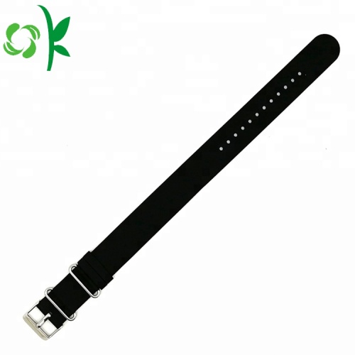 Watch Silicone Strap Custom Logo Black/Blue Silicone Watch Bands Smart Strap Supplier