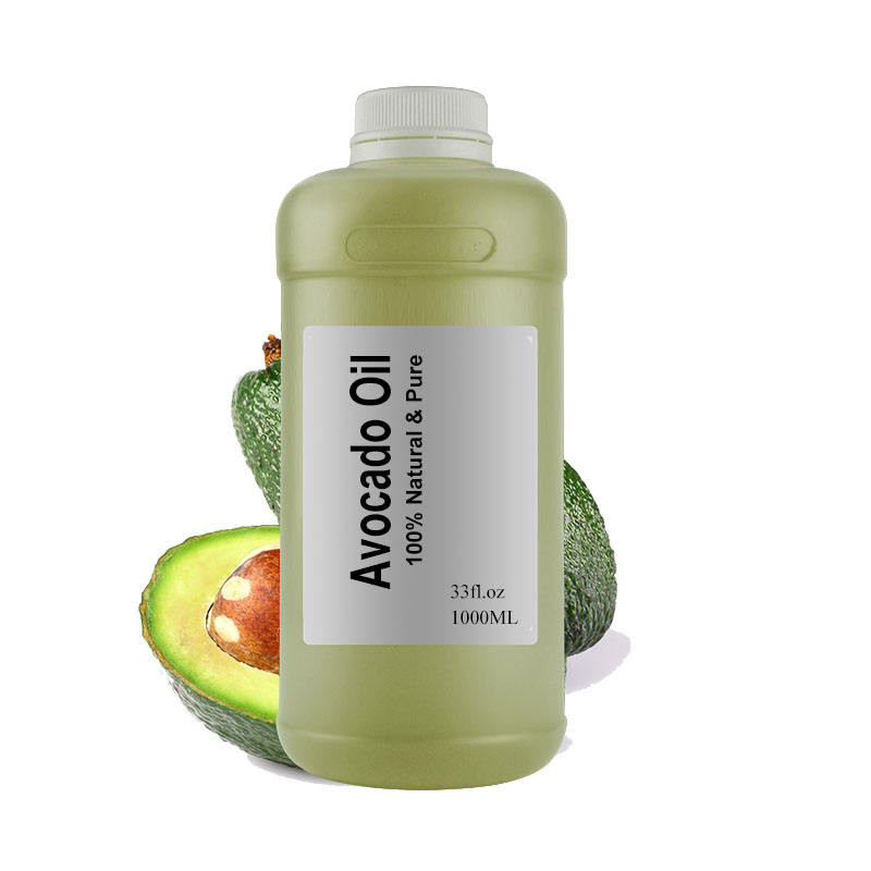 Óleo de abacate orgânico prensado a frio para cozinhar 100% de óleo de abacate natural puro para o corpo da pele e cuidados com as unhas