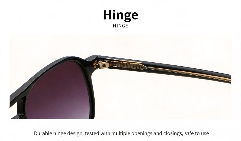 Mellume Oversized Double Bridge Pilot Sunglasses-ME2040-Hinge