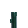 Green Coated Round Metal Fence Post Easy Assembly