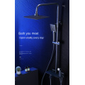 4-Function Brass Matte Black Rotary Switch Shower Set