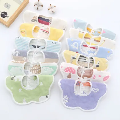 TPU Six-Layer Pure Cotton Petal Bib for Babies