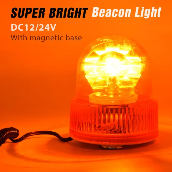 12V/24V LED Warning Strobe Beacon Light - Red, Blue, Yellow, Amber for Trucks and Forklifts