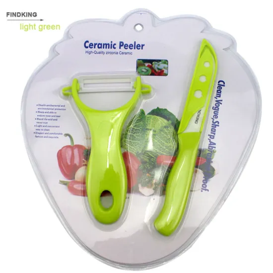 FINDKING Brand 3 in 1 kitchen tools set ceramic knife set fruit knifes with peeler and chopping board