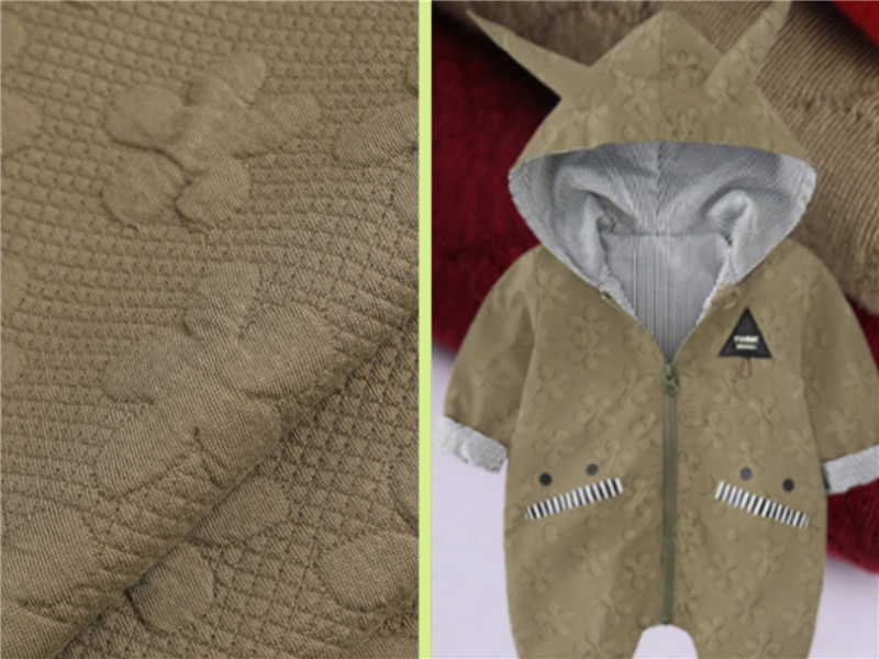 Elegant Brown Bayby Pajamas Air Layer Knitted Fabrics (2)