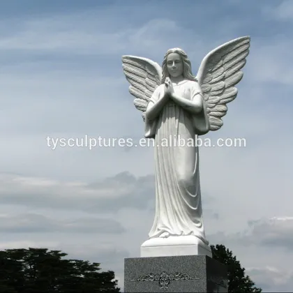 High quality fiberglass archangel statue custom resin serene angel sculpture
