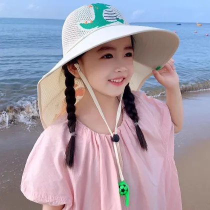 Big Brim Kids Bucket Hat Sun Fishing Cap