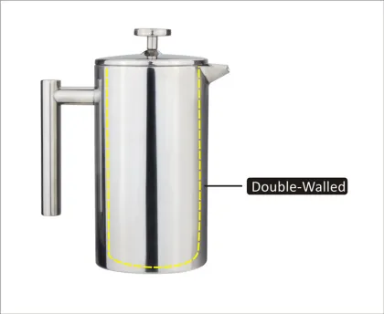 Double Wall Metal French Presses Coffee Tea Brewer