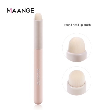 Handmade Cruelty-Free Lip Brush with Synthetic Hair and Wooden Handle