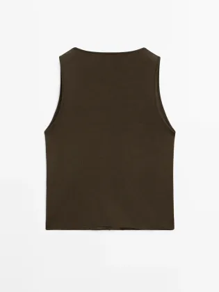 Women's elegant,versatile and high-end commuting style sleeveless T-shirt vest