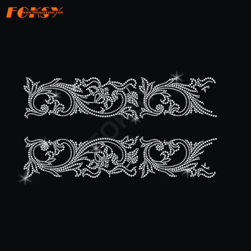 Regular polygon bow rhinestone transfer motif