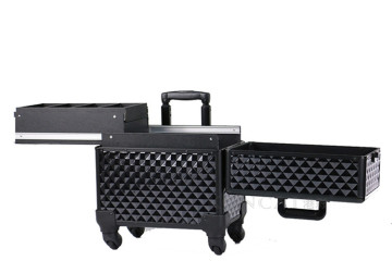 Beauty Vanity Make Up Case With Light Mirror Waterproof Geometry
