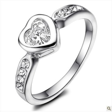 Silver Heart Lover Wedding Rings (FQ-9012)