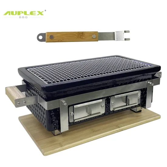 Auplex High Quality Portable Rectangular Ceramic Barbecue Grill
