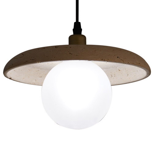 Candeeiro suspenso de cabeceira em pedra travertino Wabi-Sabi