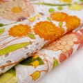 Cotton Woven Poplin Bunga Bercetak Cutwork Embroidery Fabric