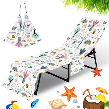 Fancy Lounger Mate - Microfiber Beach Towel with Pockets