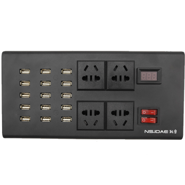 15 port USB, pengecas soket 4 × 220V