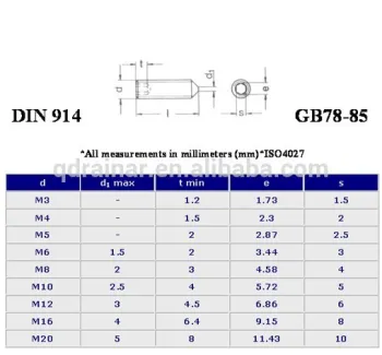 din914 stainless hexagon socket set screw with cone point