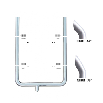 6 Inch 45 Degree Stainless Steel 304 Turnout Top Style Exhaust Stack Kits for Peterbilt and Kenworth