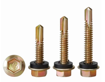 yellow zinc hex flange head self drilling screw