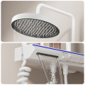 White Digital Display Light Bathroom Rainfall Shower Set