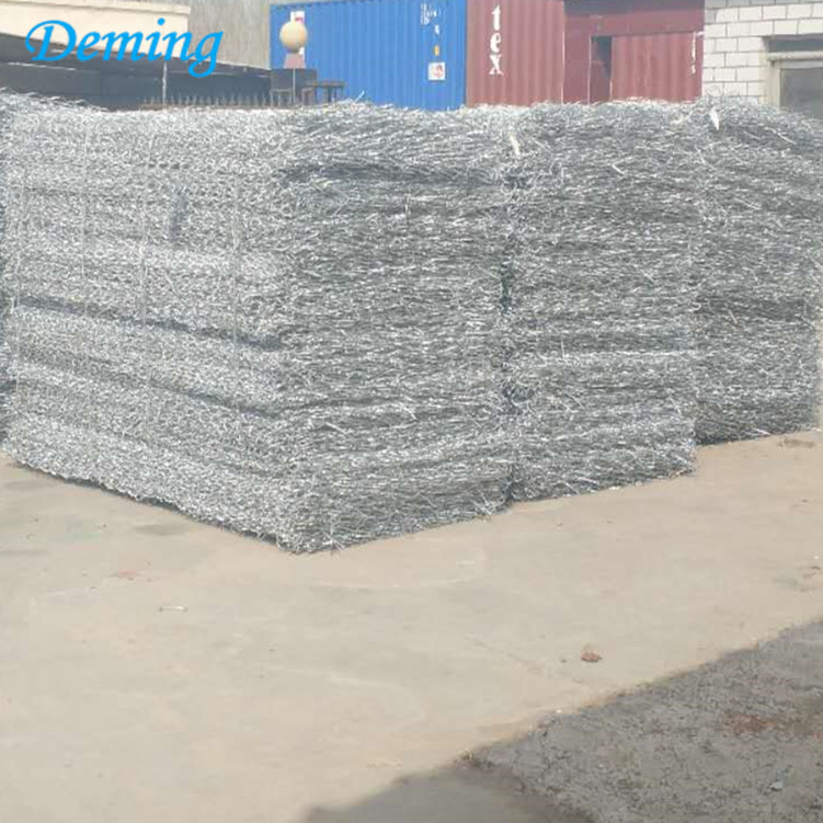 galvanized gabion mesh baskets cages box stone wall