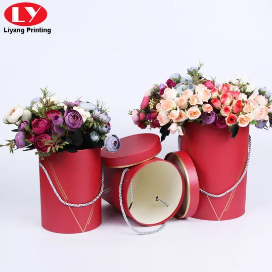 Custom Made Cardboard Flower Box with Rope Handle