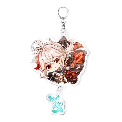 Cute Anime Keychains: Zhongli, Venti, Xiao, and Keli for Genshin Impact Fans