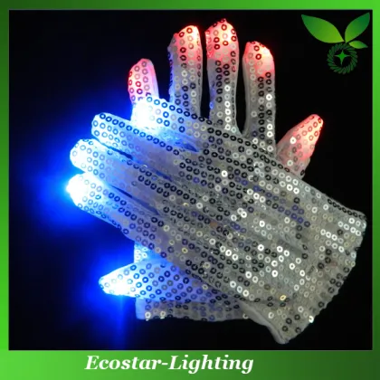 Glittering LED Flashing Gloves for Michael