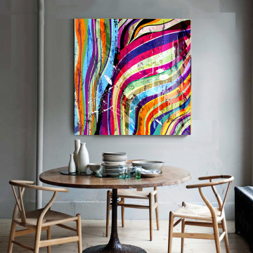 Colorful Abstract Canvas Painting for Decor