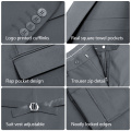 WYWK Men's 3-Piece Suit Prom Wedding Set-Dark Grey-S