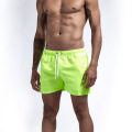 Shorts de natação masculinos verdes fluorescentes