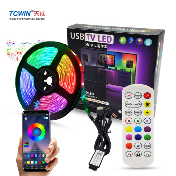 5050 RGB LED Strip Light - Waterproof TV Backlight with Remote Control