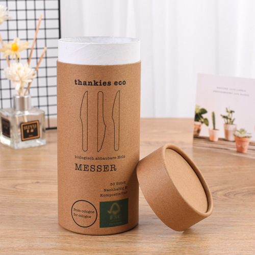 Recycled Paper Tableware Knives and Forks Packaging Tube