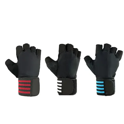 Sports fitness half-finger mesh gloves