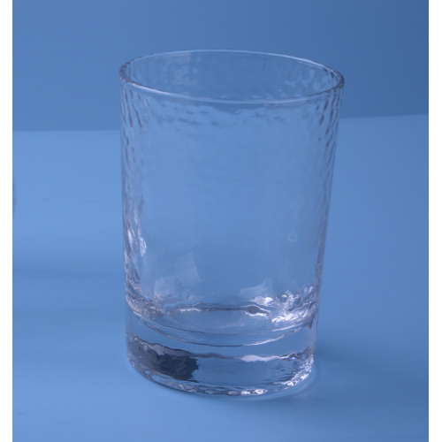 Copo copo de vidro para banheiro com padrão martelado