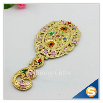 Fashion luxury vintage flower makeup mirror vanity mirror magic mirror handle mirror
