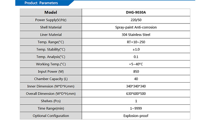 Electric Motor DHG-9030 Vacuum Drying Oven