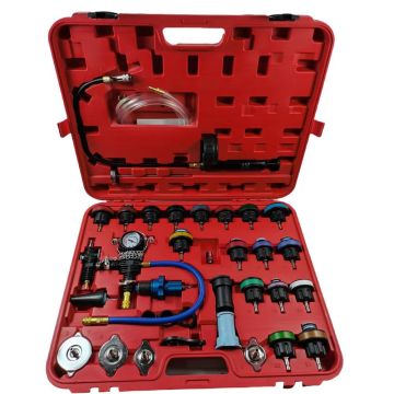 33PCS Radiator Pressure Tester Kit - Universal Automotive Leak Detection and Refill Tool