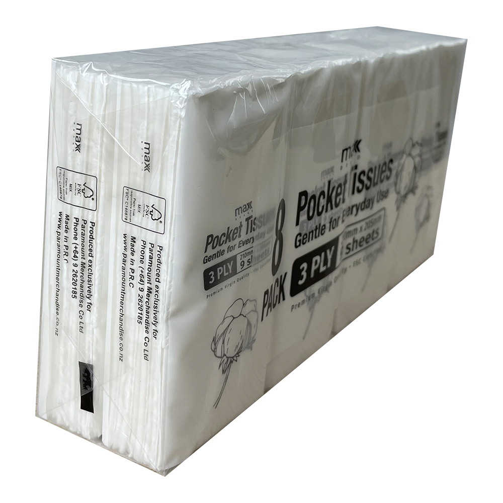 standard size pocket tissue